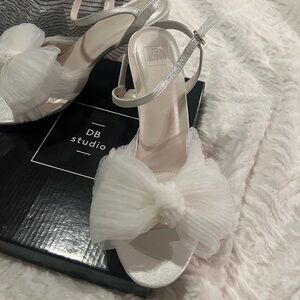 DB Studio White Heeled Sandals